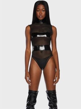BNWT Sold Out Dolls Kill Banned Behavior Vinyl Bodysuit
